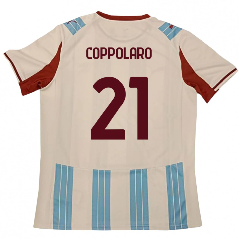 Danxen Mann Mauro Coppolaro #21 Lyseblå Hvit Bortetrøye Drakt Trøye 2025/26 Skjorter T-Skjorte