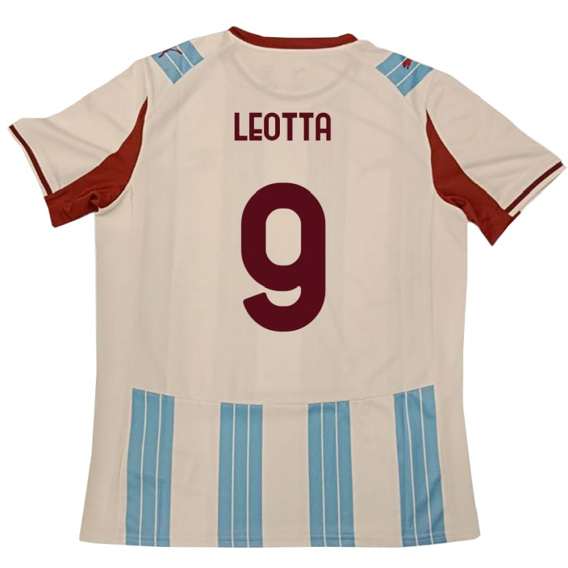 Danxen Mann Mario Leotta #9 Lyseblå Hvit Bortetrøye Drakt Trøye 2025/26 Skjorter T-Skjorte