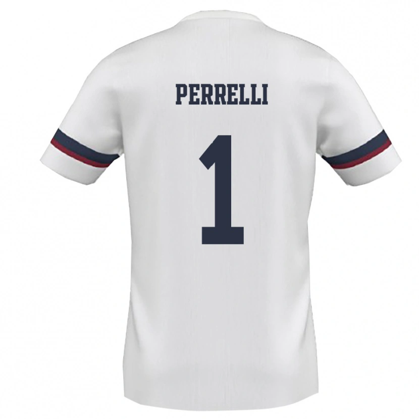 Danxen Mann Samuele Perrelli #1 Hvit Rød Bortetrøye Drakt Trøye 2025/26 Skjorter T-Skjorte