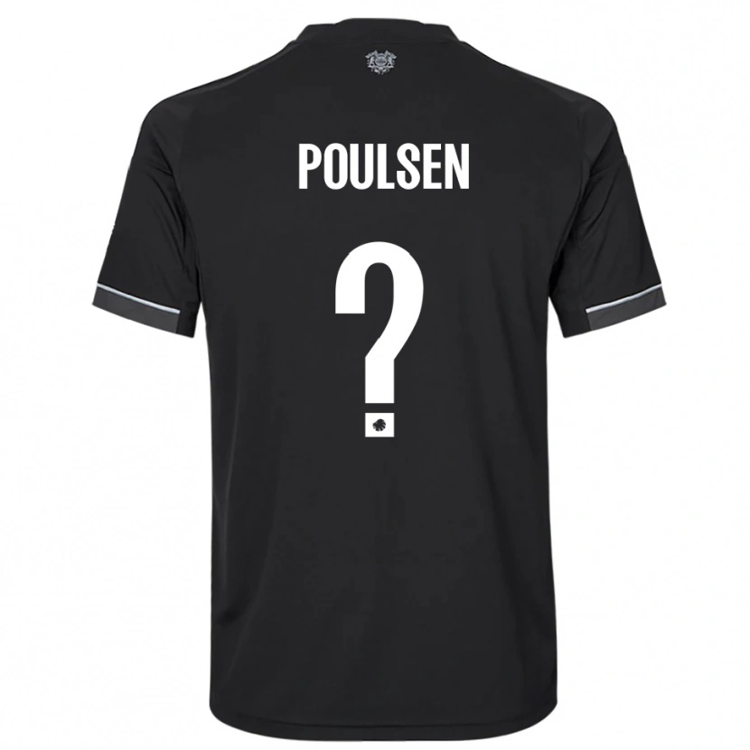 Danxen Mann Xander Poulsen #0 Svart Hvit Bortetrøye Drakt Trøye 2025/26 Skjorter T-Skjorte
