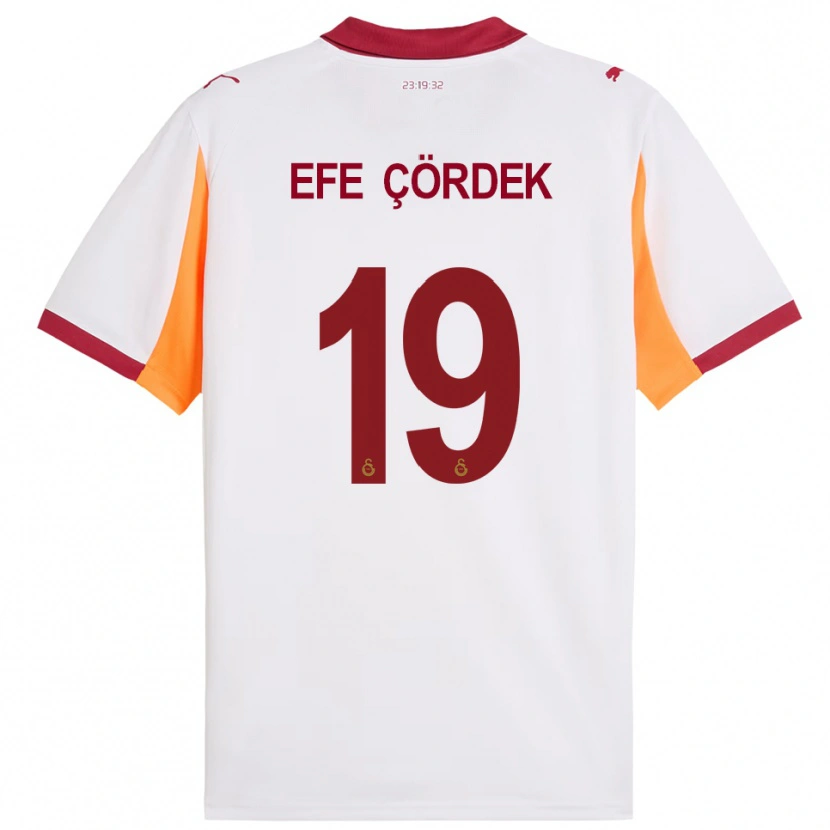 Danxen Mann Ali Efe Çördek #19 Hvit Rød Bortetrøye Drakt Trøye 2025/26 Skjorter T-Skjorte