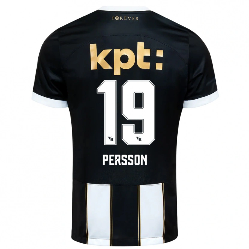 Danxen Mann Noah Persson #19 Svart Hvit Bortetrøye Drakt Trøye 2025/26 Skjorter T-Skjorte