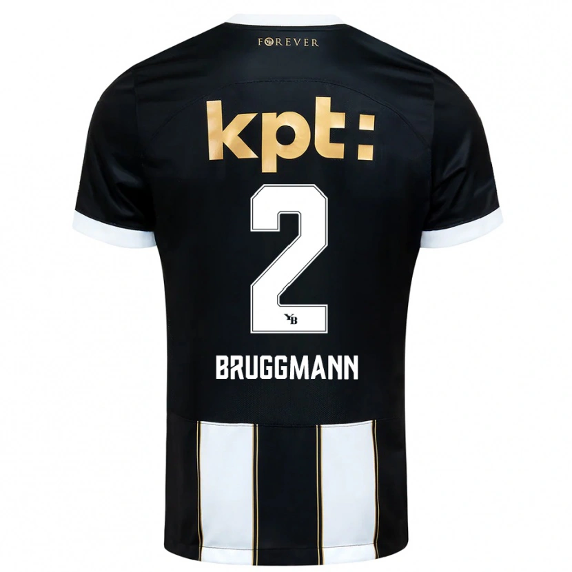 Danxen Mann Lino Bruggmann #2 Svart Hvit Bortetrøye Drakt Trøye 2025/26 Skjorter T-Skjorte