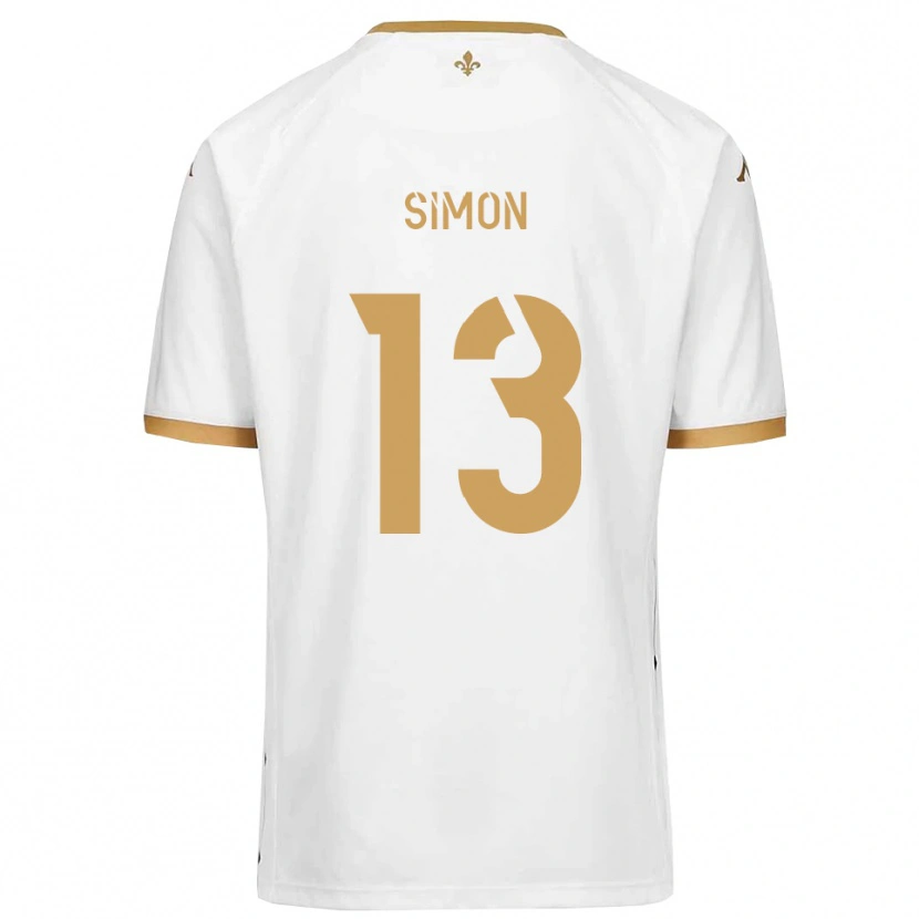 Danxen Mann Elie Simon #13 Hvit Gull Bortetrøye Drakt Trøye 2025/26 Skjorter T-Skjorte