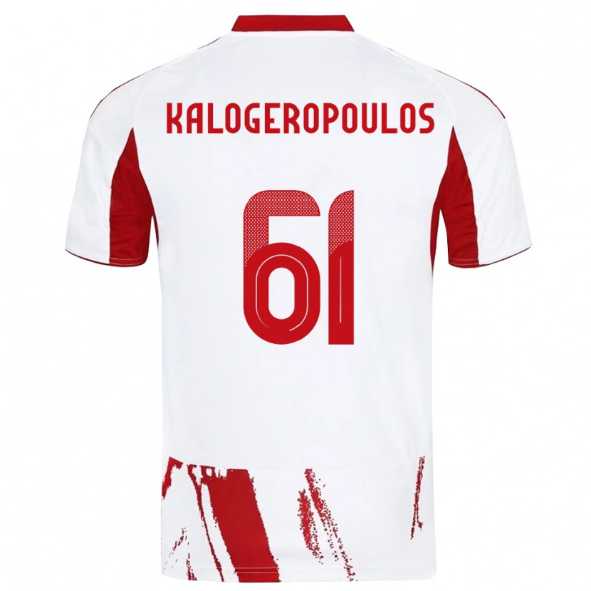Danxen Mann Alexios Kalogeropoulos #61 Hvit Rød Bortetrøye Drakt Trøye 2025/26 Skjorter T-Skjorte