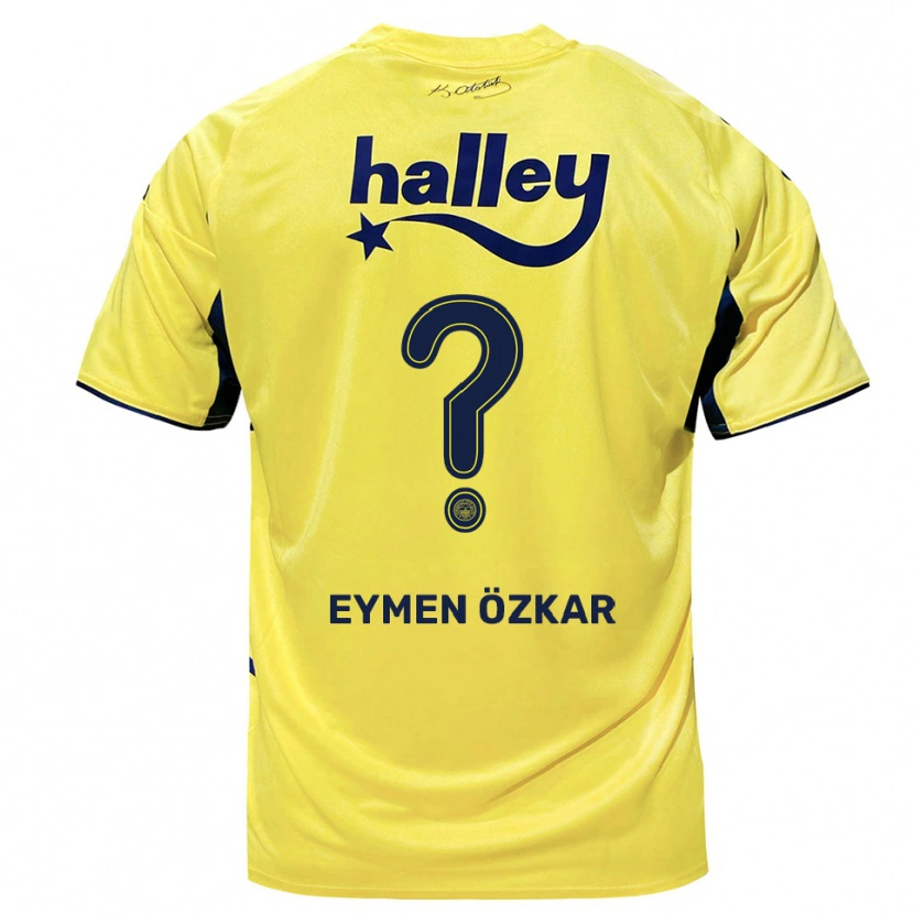 Danxen Mann Ali Eymen Özkar #0 Gul Marineblå Bortetrøye Drakt Trøye 2025/26 Skjorter T-Skjorte