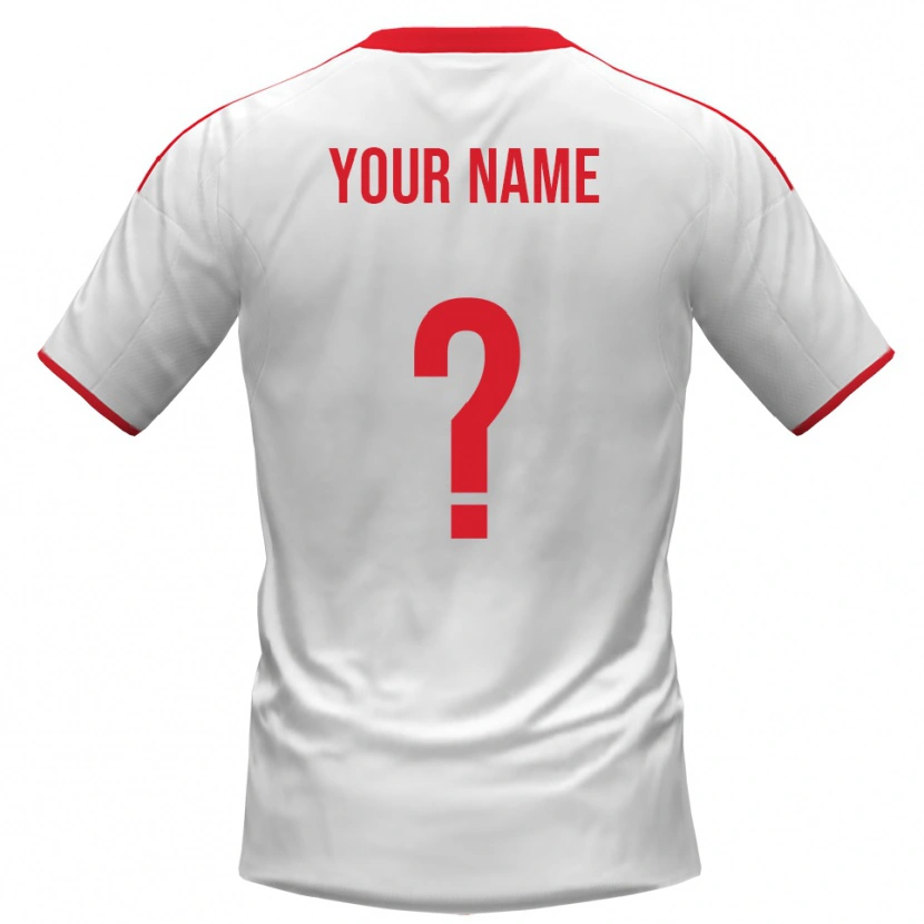 Danxen Dame Navnet Ditt #0 Hvit Rød Hjemmetrøye Drakt Trøye 2025/26 Skjorter T-Skjorte