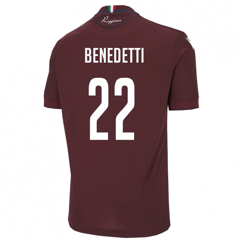 Danxen Dame Samuele Benedetti #22 Burgund Hvit Hjemmetrøye Drakt Trøye 2025/26 Skjorter T-Skjorte