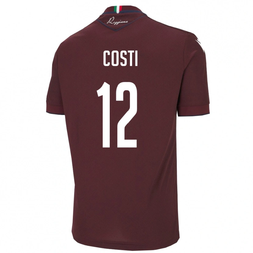Danxen Dame Filippo Costi #12 Burgund Hvit Hjemmetrøye Drakt Trøye 2025/26 Skjorter T-Skjorte