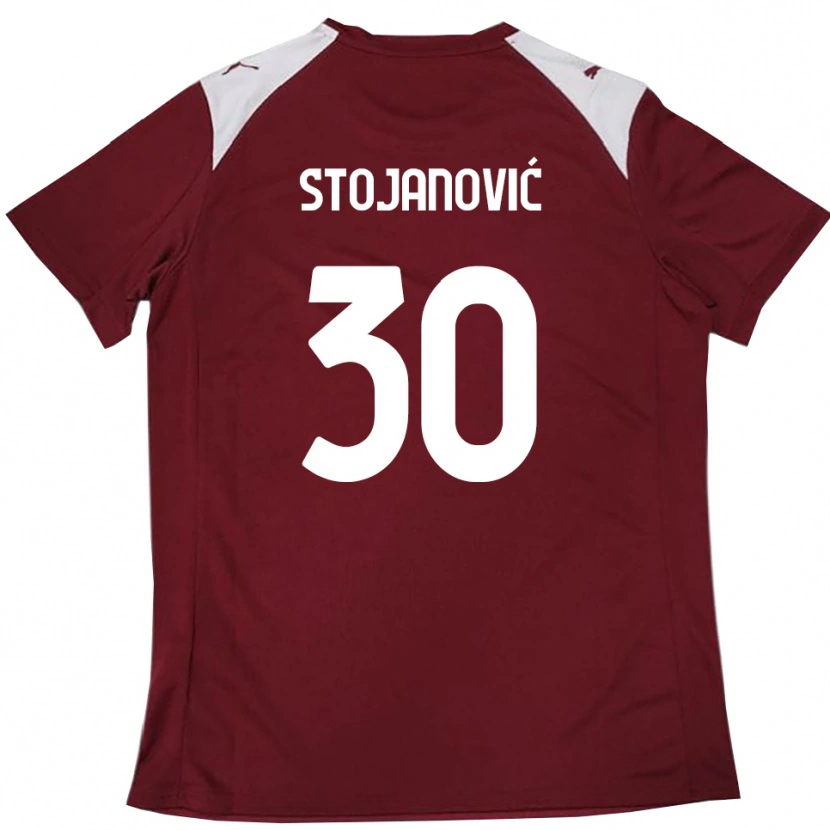 Danxen Dame Petar Stojanović #30 Burgunder Hvit Hjemmetrøye Drakt Trøye 2025/26 Skjorter T-Skjorte