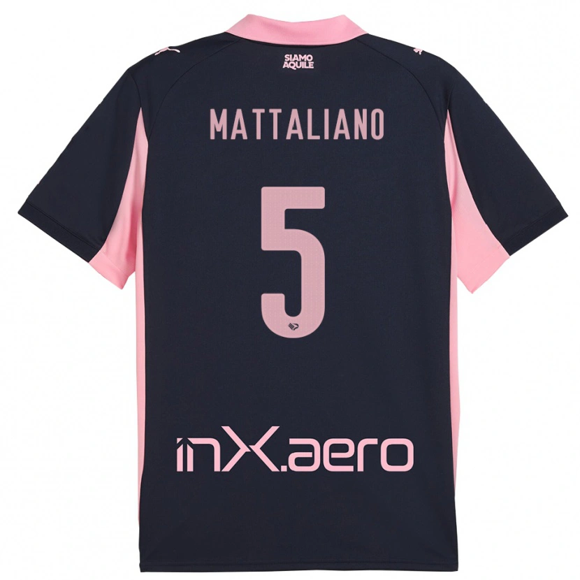 Danxen Dame Cristian Mattaliano #5 Marineblå Rosa Bortetrøye Drakt Trøye 2025/26 Skjorter T-Skjorte