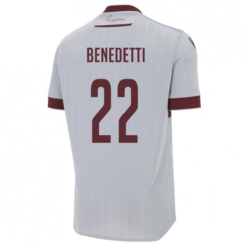 Danxen Dame Samuele Benedetti #22 Burgund Hvit Bortetrøye Drakt Trøye 2025/26 Skjorter T-Skjorte