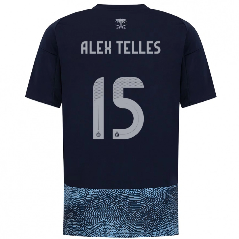 Danxen Dame Alex Telles #15 Marineblå Lyseblå Bortetrøye Drakt Trøye 2025/26 Skjorter T-Skjorte