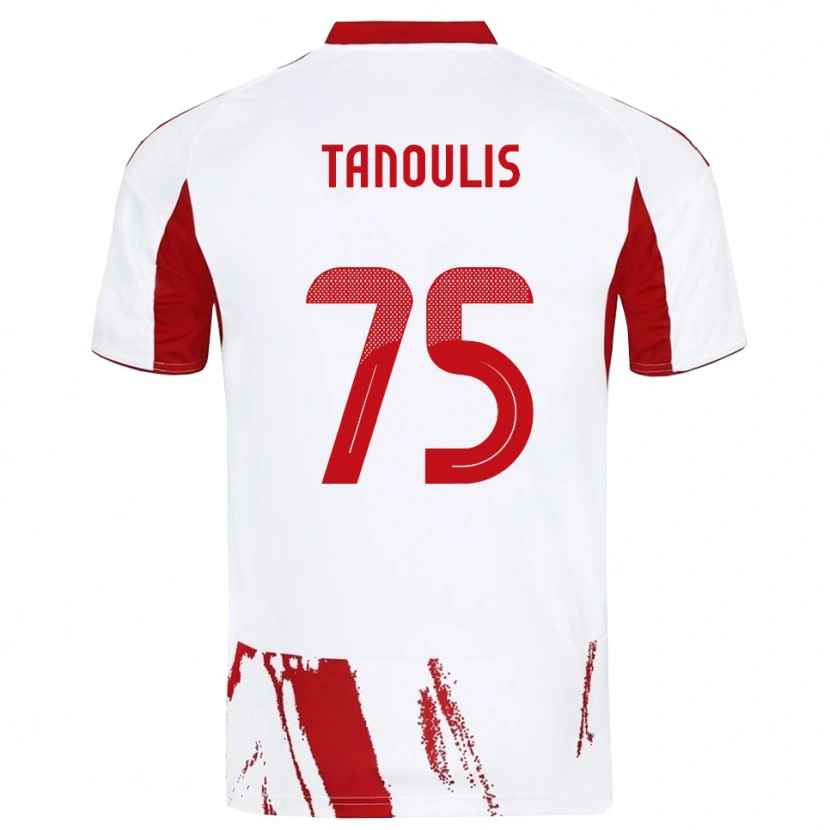Danxen Dame Konstantinos Tanoulis #75 Hvit Rød Bortetrøye Drakt Trøye 2025/26 Skjorter T-Skjorte