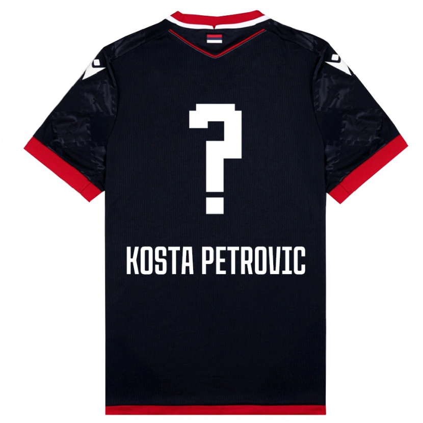 Danxen Dame Kosta Petrovic #0 Svart Rød Bortetrøye Drakt Trøye 2025/26 Skjorter T-Skjorte