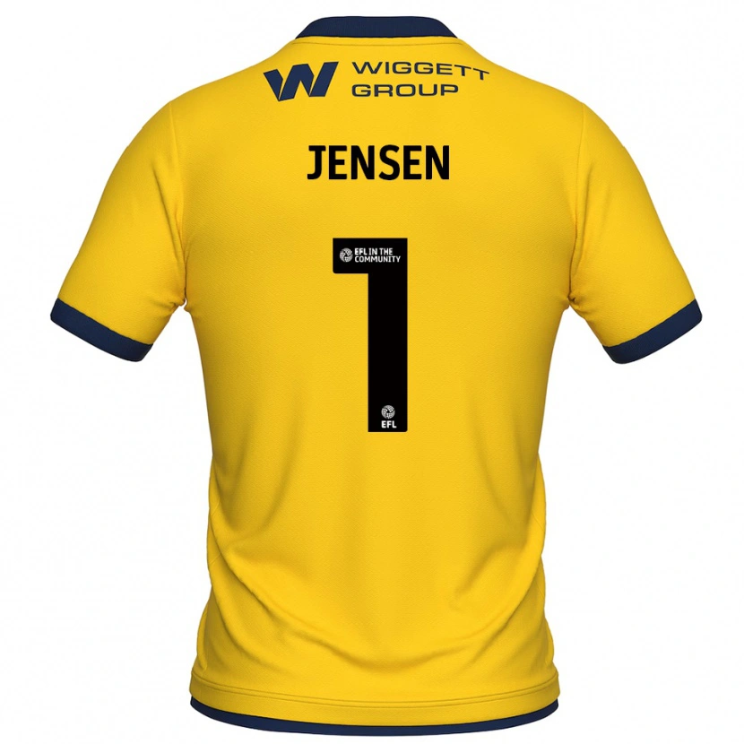 Danxen Barn Lukas Jensen #1 Gul Svart Keeperdrakt 2025/26 Skjorter T-skjorte