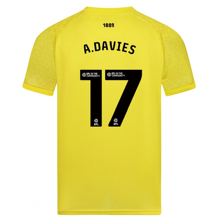Danxen Barn Adam Davies #17 Gul Sort Keeperdrakt 2025/26 Skjorter T-skjorte