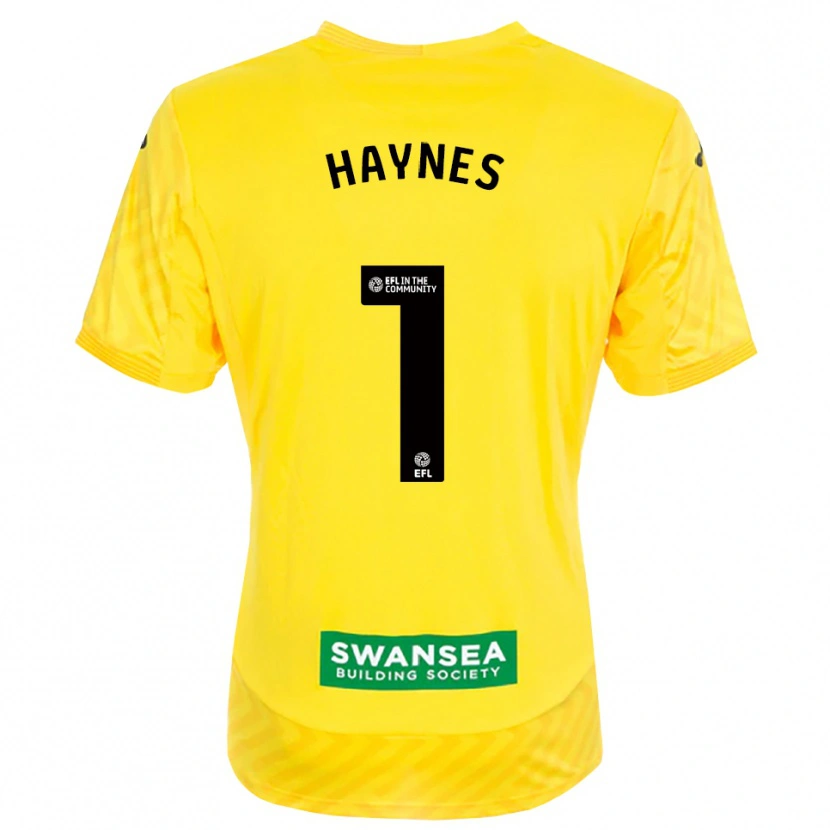 Danxen Barn Charlie Haynes #1 Gul Svart Keeperdrakt 2025/26 Skjorter T-skjorte