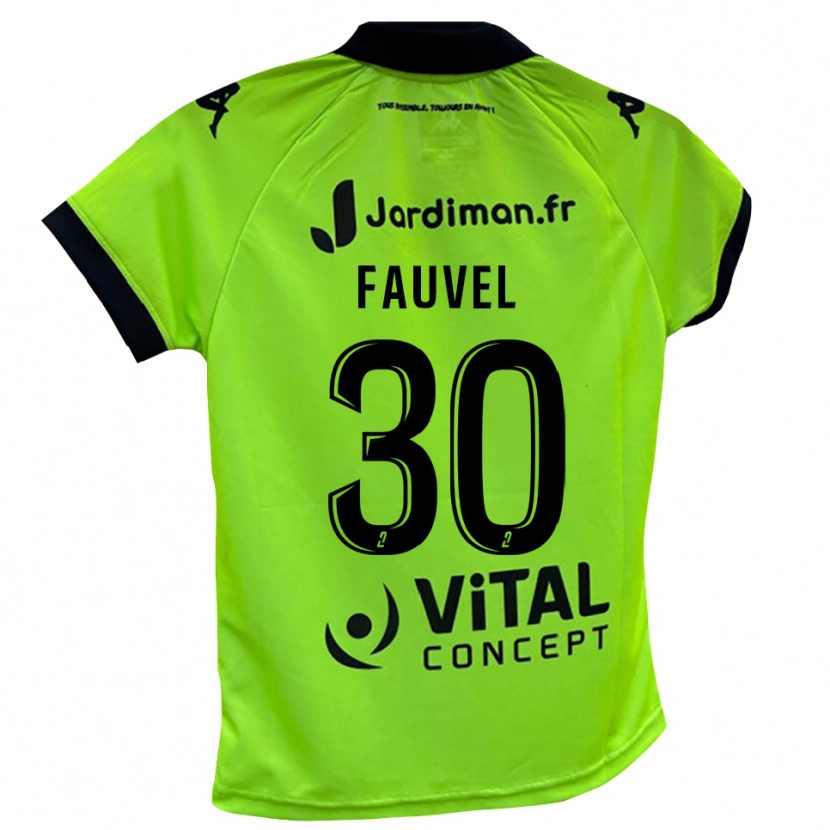 Danxen Barn Agathe Fauvel #30 Neon Grønn Keeperdrakt 2025/26 Skjorter T-skjorte