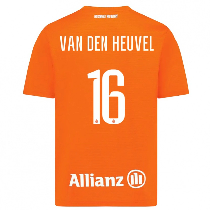 Danxen Barn Dani van den Heuvel #16 Oransje Hvit Keeperdrakt 2025/26 Skjorter T-skjorte