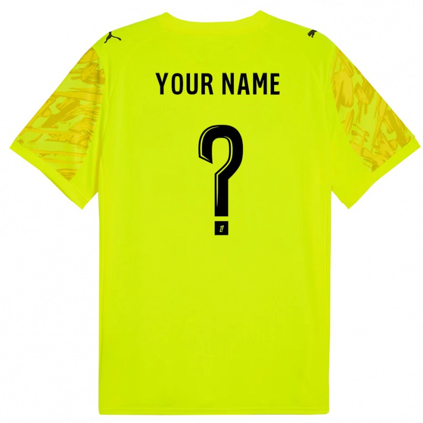 Danxen Barn Stade Reims Fluorescerende Grønn Gul Keeperdrakt 2025/26 Skjorter T-skjorte