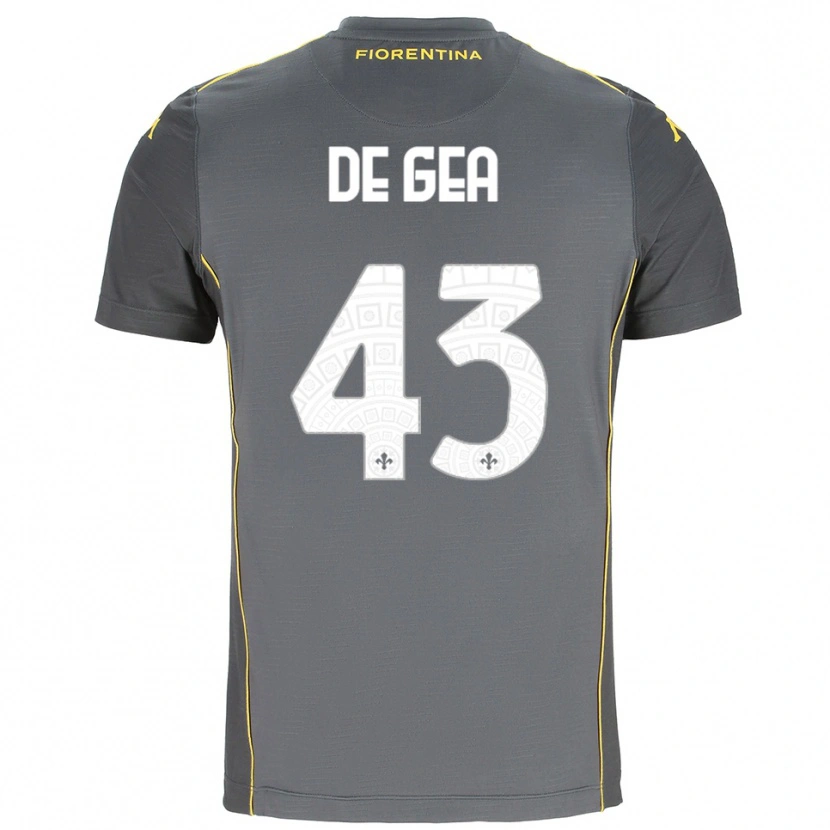 Danxen Barn David de Gea #43 Mørk Grå Gul Keeperdrakt 2025/26 Skjorter T-skjorte
