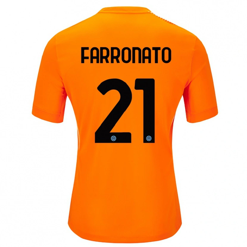 Danxen Barn Matteo Farronato #21 Lys Oransje Svart Keeperdrakt 2025/26 Skjorter T-skjorte