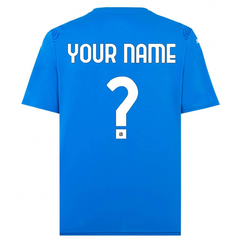 Danxen Barn US Sassuolo Blå Hvit Keeperdrakt 2025/26 Skjorter T-skjorte