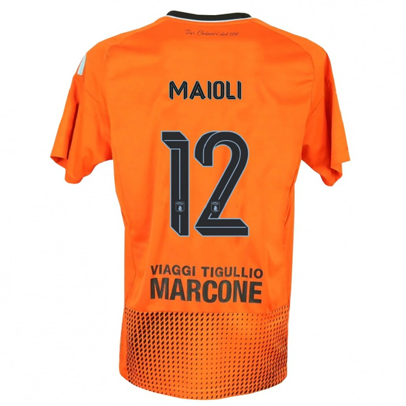 Danxen Barn Francesco Maioli #12 Mørk Oransje Blå Keeperdrakt 2025/26 Skjorter T-skjorte