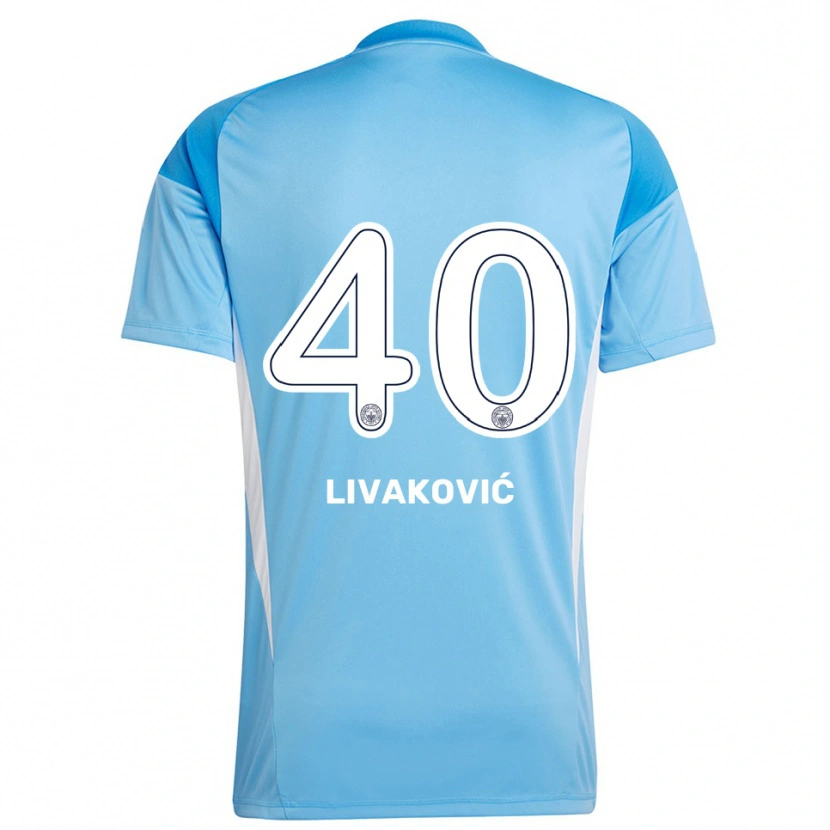 Danxen Barn Dominik Livakovic #40 Kongeblå Hvit Keeperdrakt 2025/26 Skjorter T-skjorte