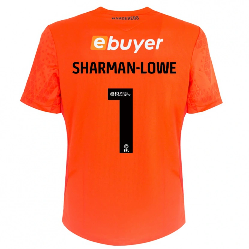 Danxen Barn Teddy Sharman-Lowe #1 Oransje Svart Keeperdrakt 2025/26 Skjorter T-skjorte