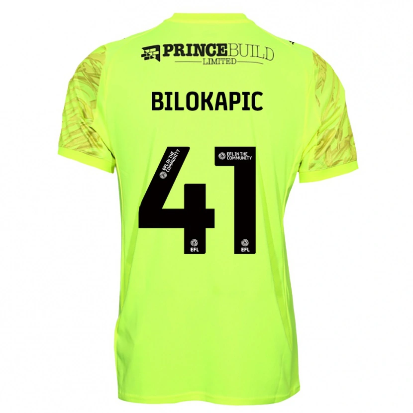 Danxen Barn Nicholas Bilokapic #41 Fluorescerende Grønn Svart Keeperdrakt 2025/26 Skjorter T-skjorte