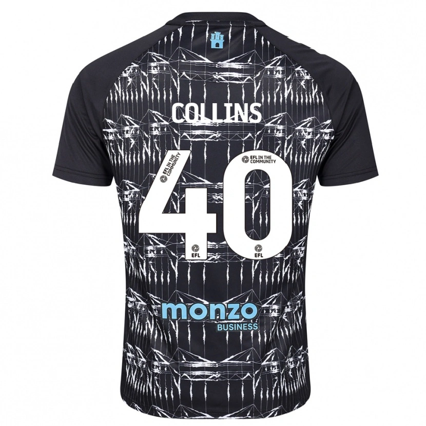 Danxen Barn Brad Collins #40 Sort Blå Keeperdrakt 2025/26 Skjorter T-skjorte