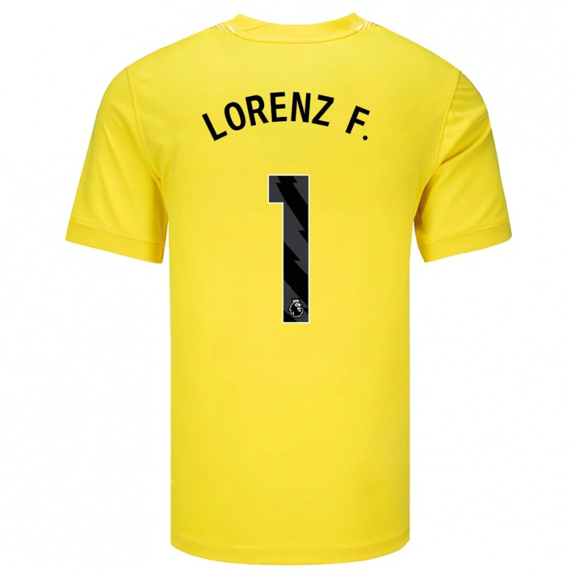 Danxen Barn Lorenz Ferdinand #1 Gul Svart Keeperdrakt 2025/26 Skjorter T-skjorte