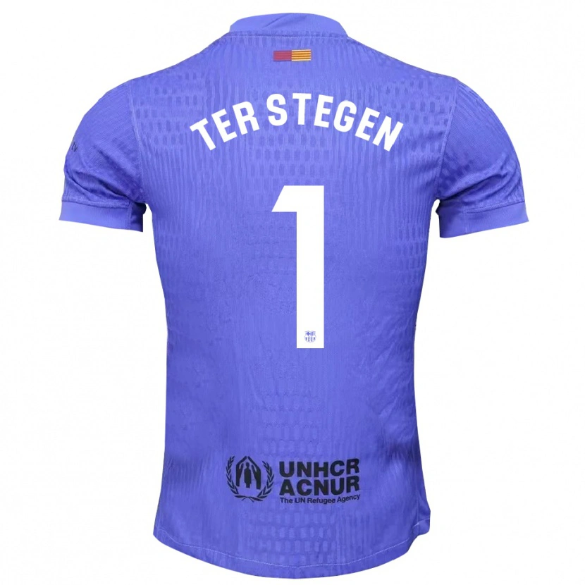 Danxen Barn Marc-André ter Stegen #1 Blå Svart Keeperdrakt 2025/26 Skjorter T-skjorte