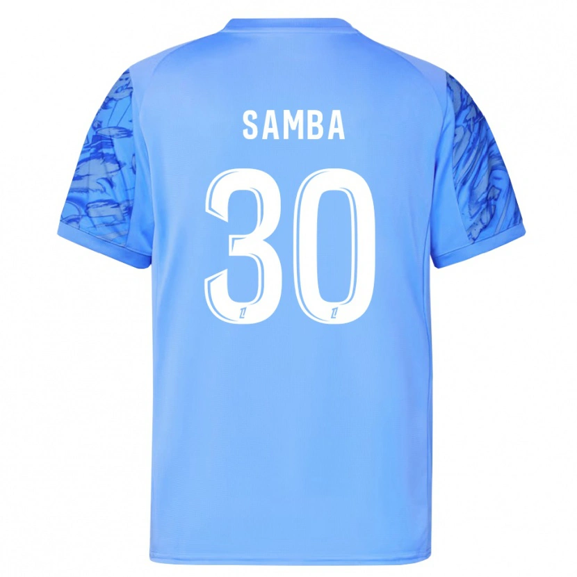 Danxen Barn Brice Samba #30 Blå Hvit Keeperdrakt 2025/26 Skjorter T-skjorte