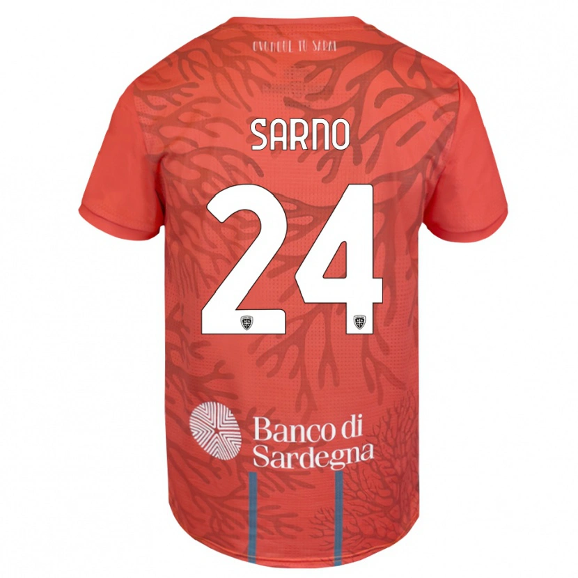 Danxen Barn Vincenzo Sarno #24 Oransje Rød Hvit Keeperdrakt 2025/26 Skjorter T-skjorte