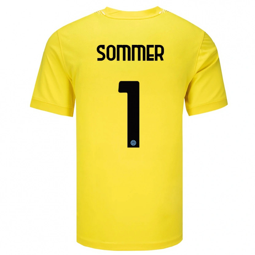 Danxen Barn Yann Sommer #1 Lys Gul Svart Keeperdrakt 2025/26 Skjorter T-skjorte