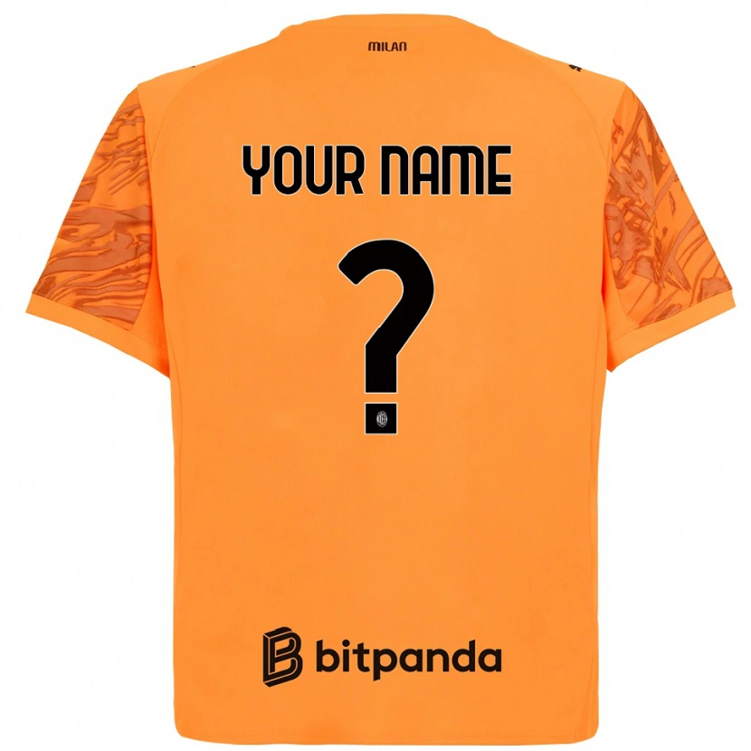 Danxen Barn AC Milan Oransje Gul Svart Keeperdrakt 2025/26 Skjorter T-skjorte