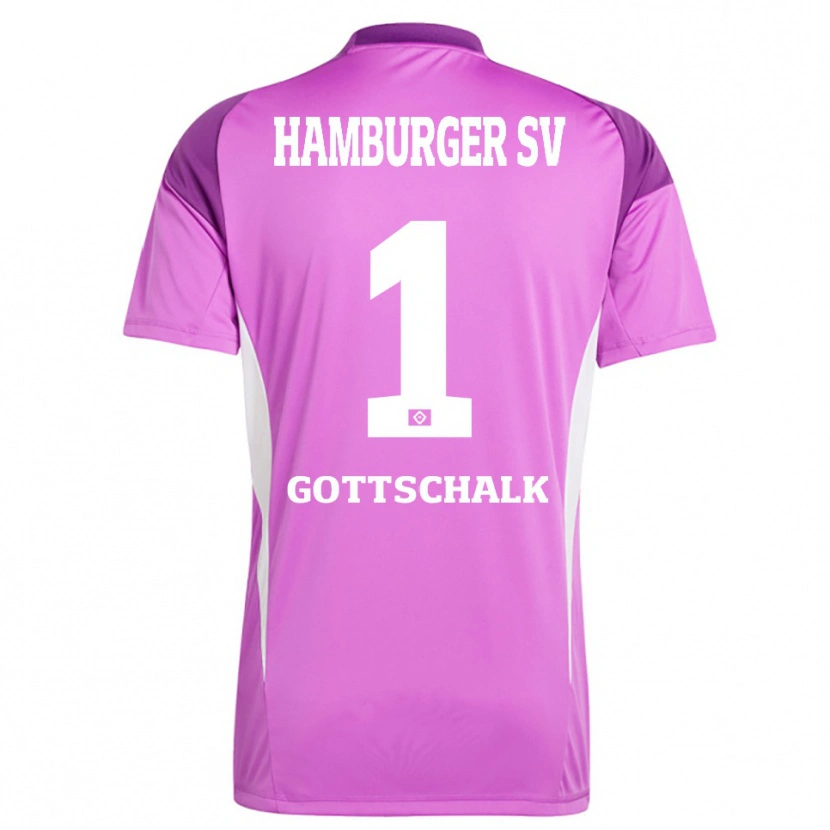 Danxen Barn Juri Gottschalk #1 Lilla Hvit Lilla Keeperdrakt 2025/26 Skjorter T-skjorte