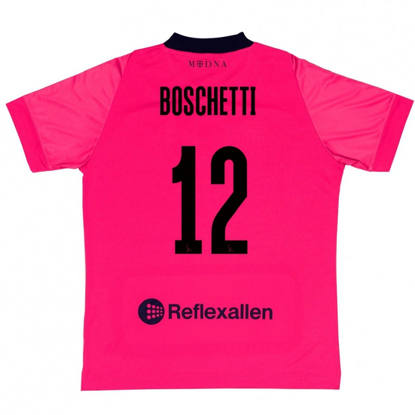 Danxen Barn Matteo Boschetti #12 Dyp Rosa Svart Keeperdrakt 2025/26 Skjorter T-skjorte