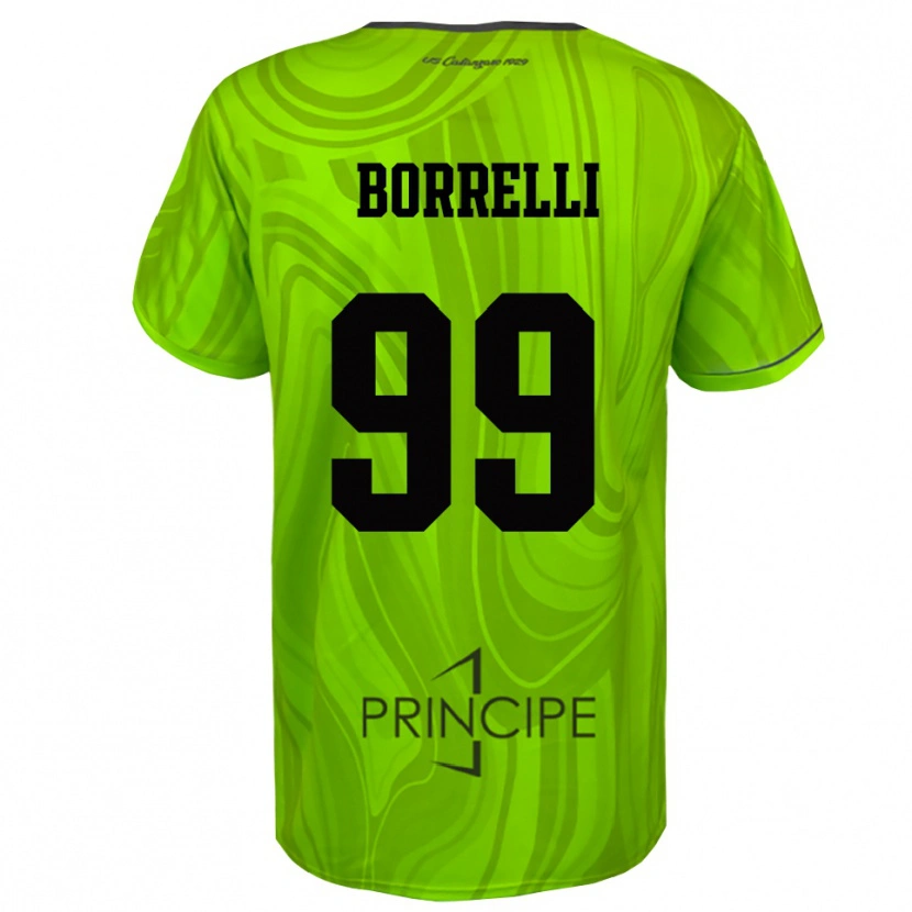 Danxen Barn Edoardo Borrelli #99 Gul Grønn Svart Keeperdrakt 2025/26 Skjorter T-skjorte
