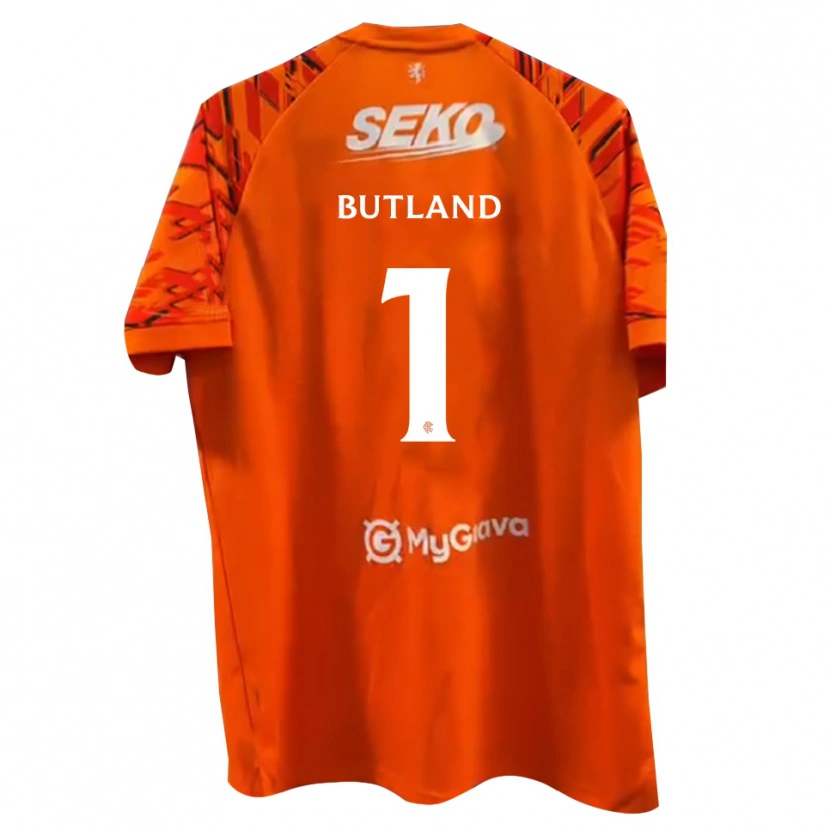 Danxen Barn Jack Butland #1 Oransje Hvit Keeperdrakt 2025/26 Skjorter T-skjorte