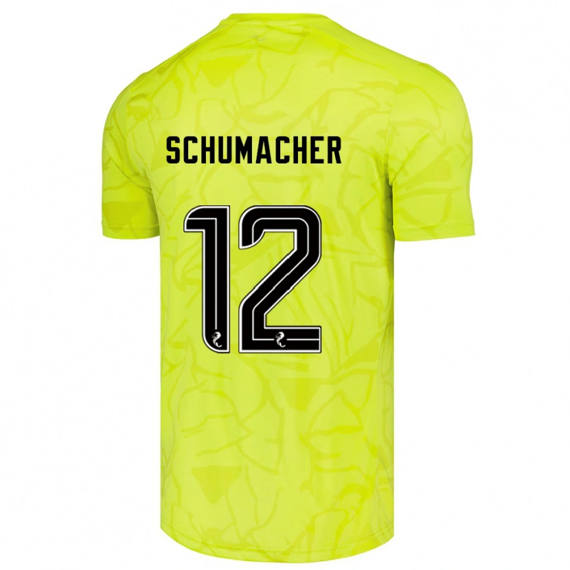 Danxen Barn Noa Schumacher #12 Gul Svart Keeperdrakt 2025/26 Skjorter T-skjorte