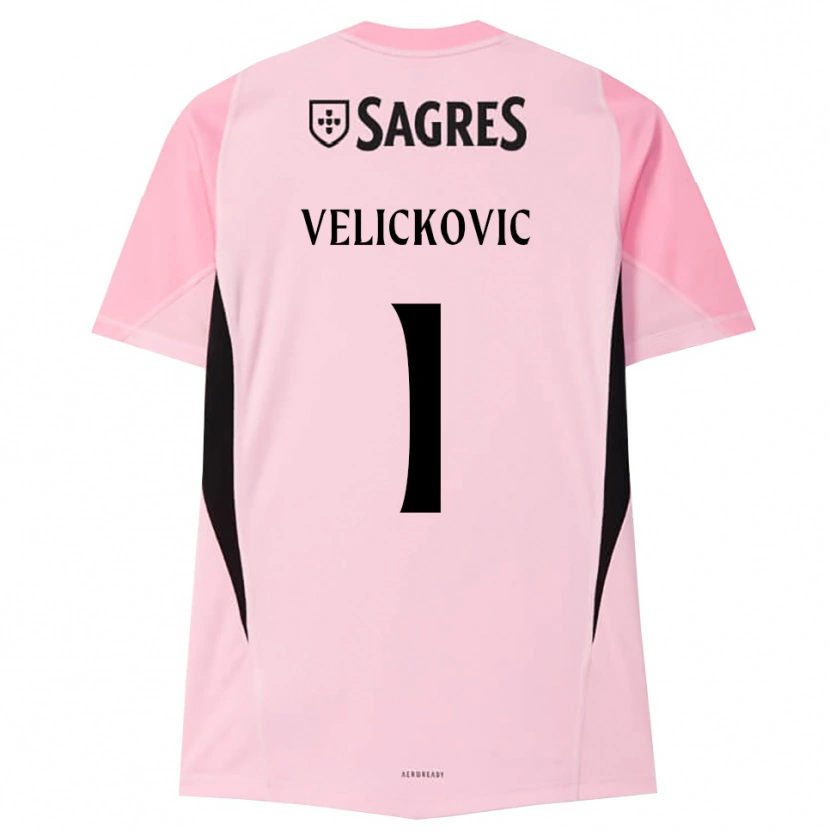 Danxen Barn Luka Veličković #1 Rosa Svart Keeperdrakt 2025/26 Skjorter T-skjorte