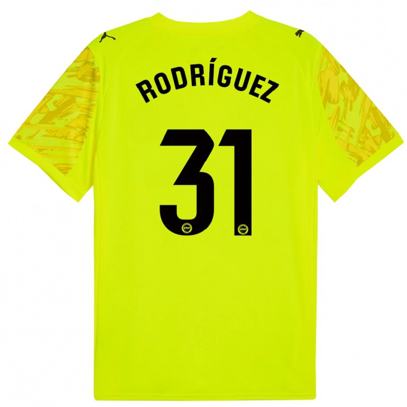 Danxen Barn Adrián Rodríguez #31 Gul Svart Keeperdrakt 2025/26 Skjorter T-skjorte