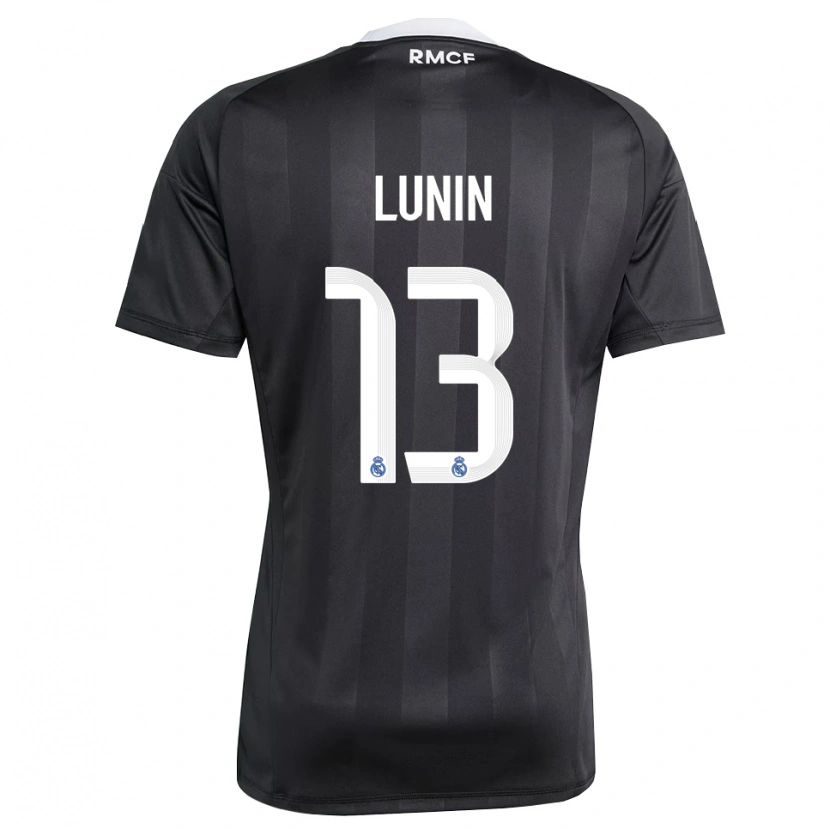 Danxen Barn Andriy Lunin #13 Svart Hvit Keeperdrakt 2025/26 Skjorter T-skjorte