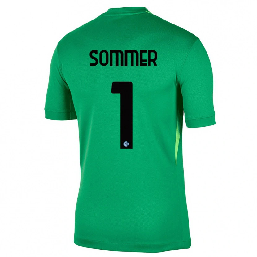 Danxen Barn Yann Sommer #1 Lys Grønn Svart Keeperdrakt 2025/26 Skjorter T-skjorte