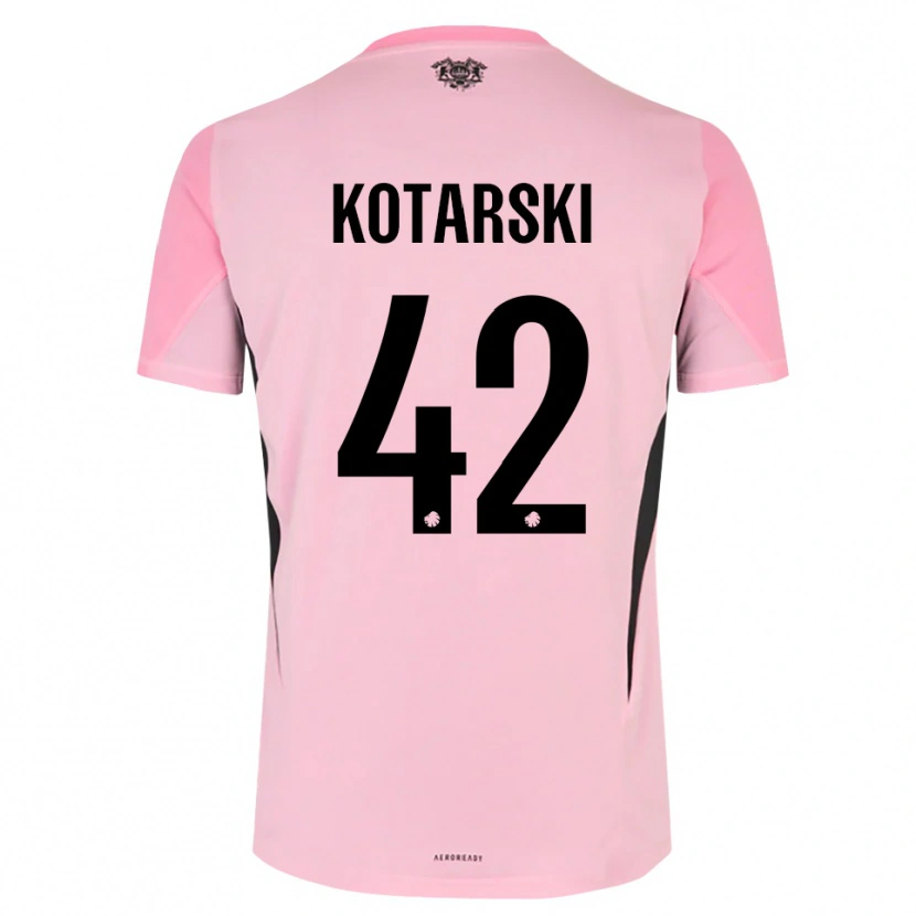 Danxen Barn Dominik Kotarski #42 Rosa Svart Keeperdrakt 2025/26 Skjorter T-skjorte