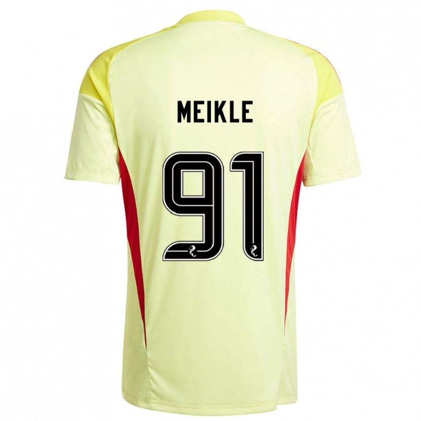 Danxen Mann Jamie Meikle #91 Gul Rød Keeperdrakt 2025/26 Skjorter T-skjorte